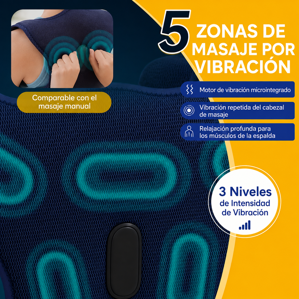 Corrector de Espalda con Masaje y Calor