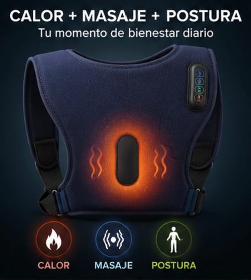 Corrector de Espalda con Masaje y Calor